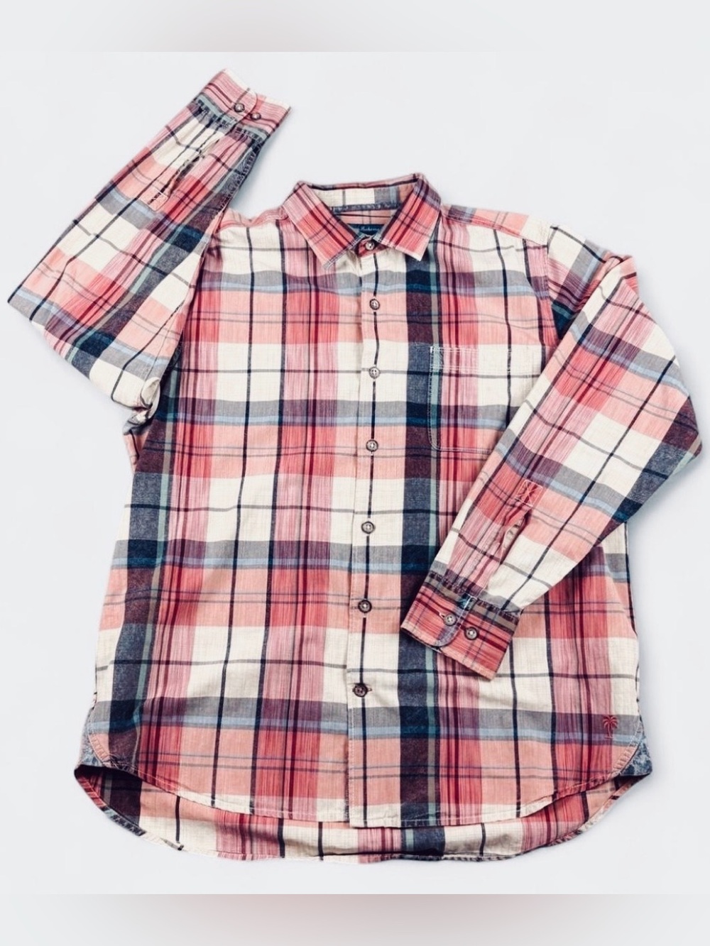 Tommy Bahama Tortola Long Sleeve Plaid Button-Up Shirt Size L NEW W/O Tags $160